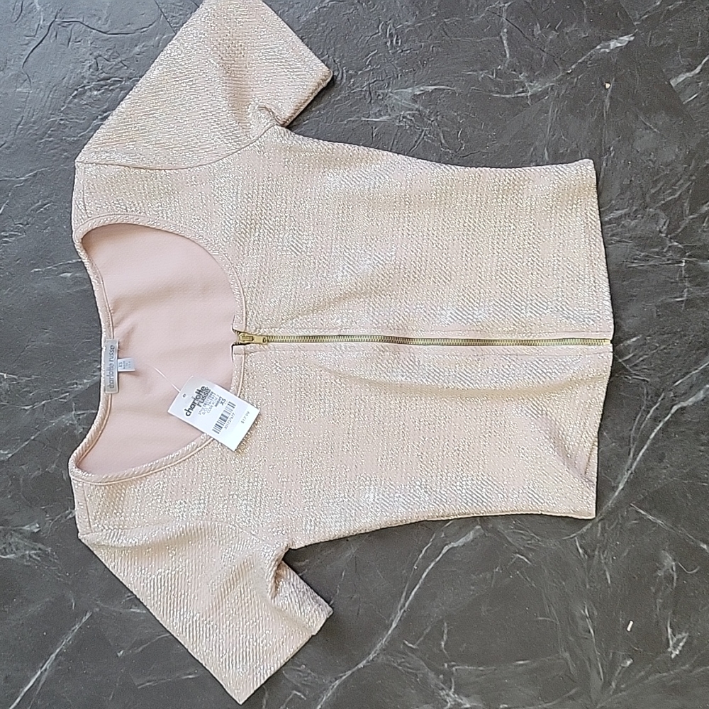 Gold shimmer crop top